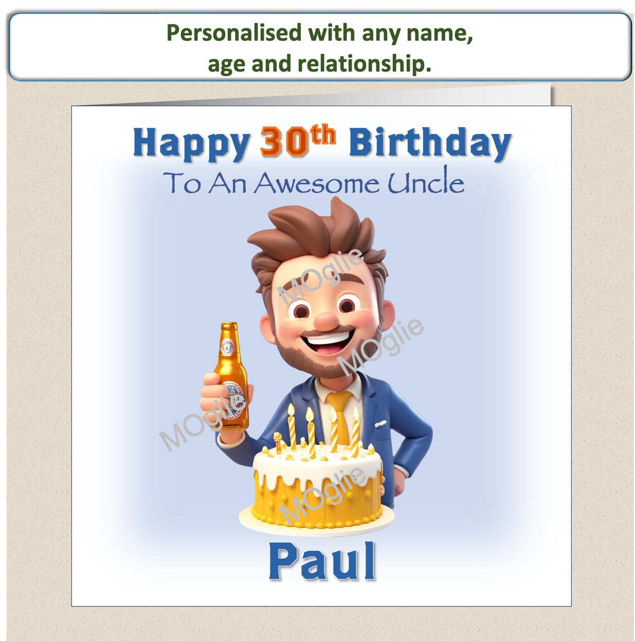 Personalised Birthday Card Son Grandson Dad Husband Him 30th 40th 50th BEER 1