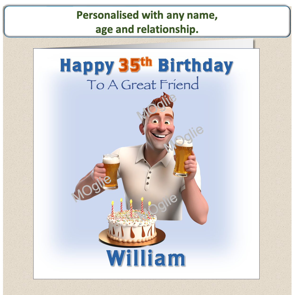 Personalised Birthday Card Son Grandson Dad Husband Him 30th 40th 50th BEER 2