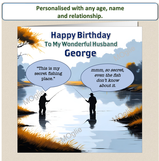 Personalised Male Fishing Birthday Card 30th 40th 50th 60th - For Him FISH5