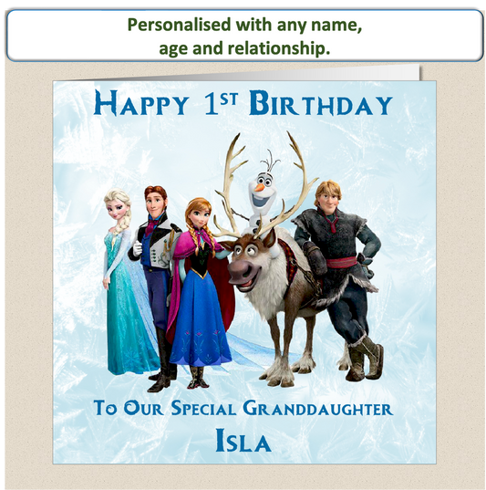 Personalised Frozen Elsa Birthday Card - 1-3 - FRZ1