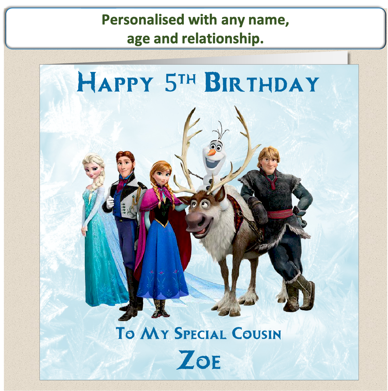 Personalised Frozen Elsa Birthday Card - 4-8 -FRZ1