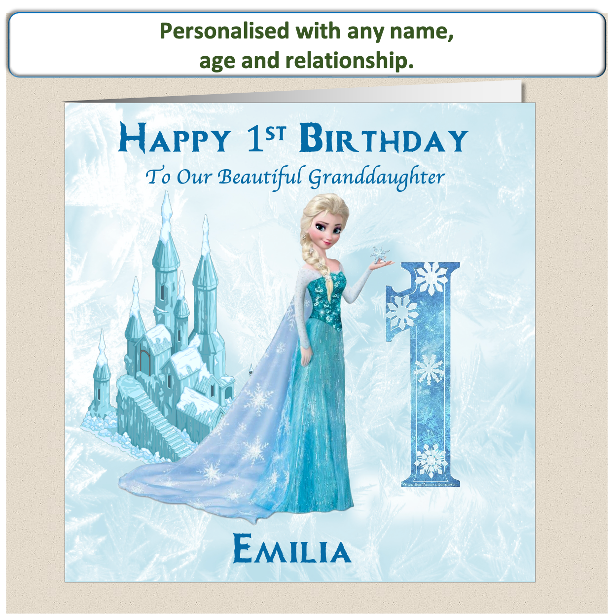 Personalised Frozen Elsa Birthday Card - 1-3 - FRZ2