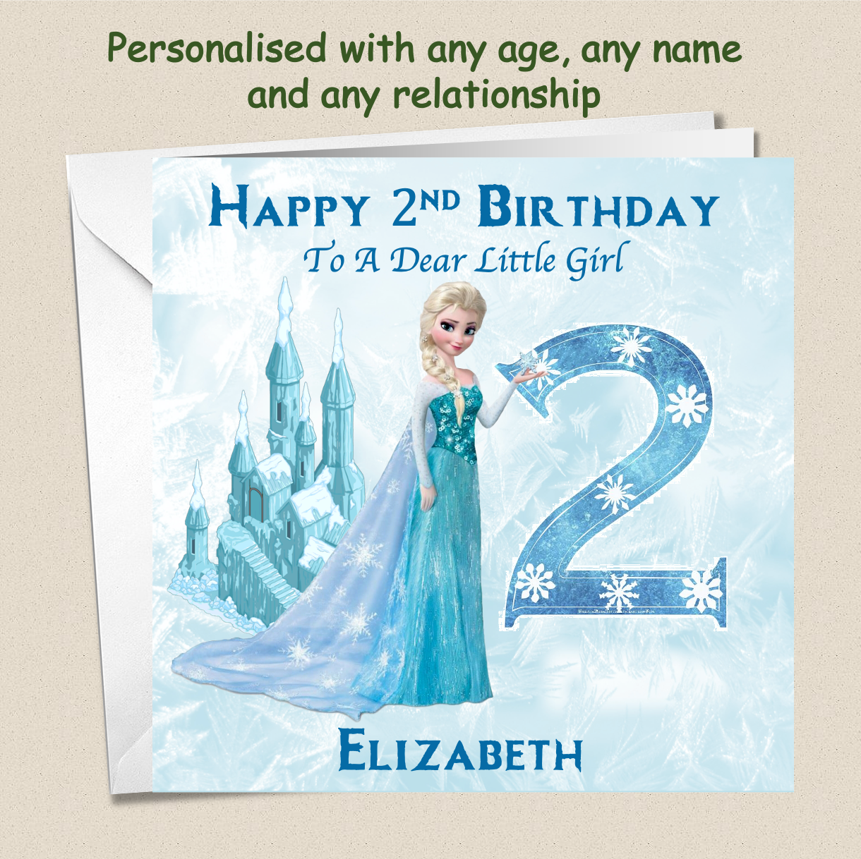 Personalised Frozen Elsa Birthday Card - 1-3 - FRZ2