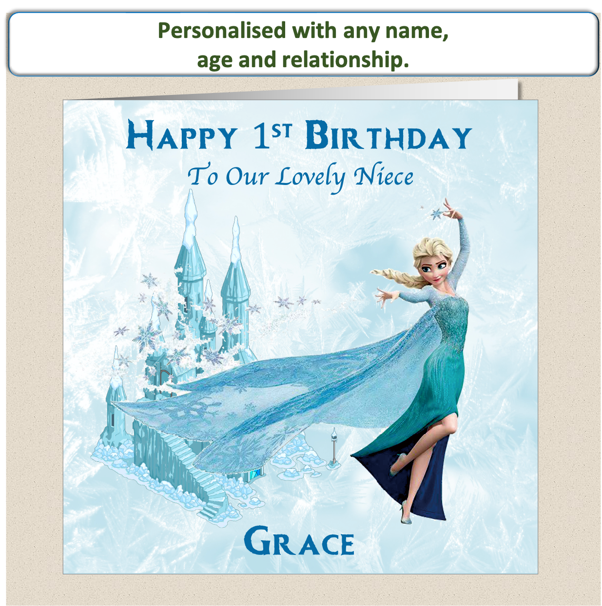 Personalised Frozen Elsa Birthday Card FRZ3