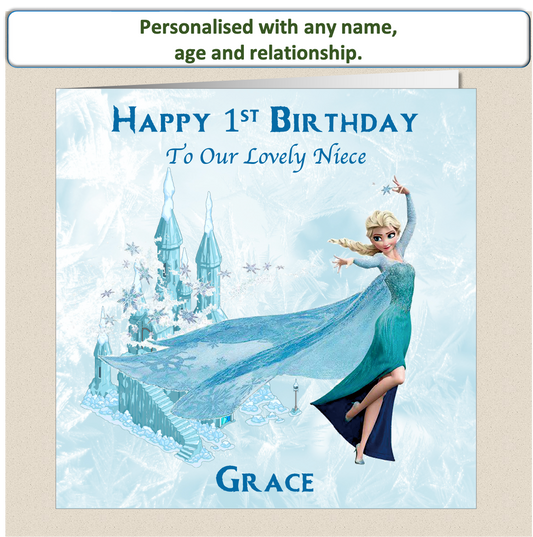 Personalised Frozen Elsa Birthday Card FRZ3 (1-3)