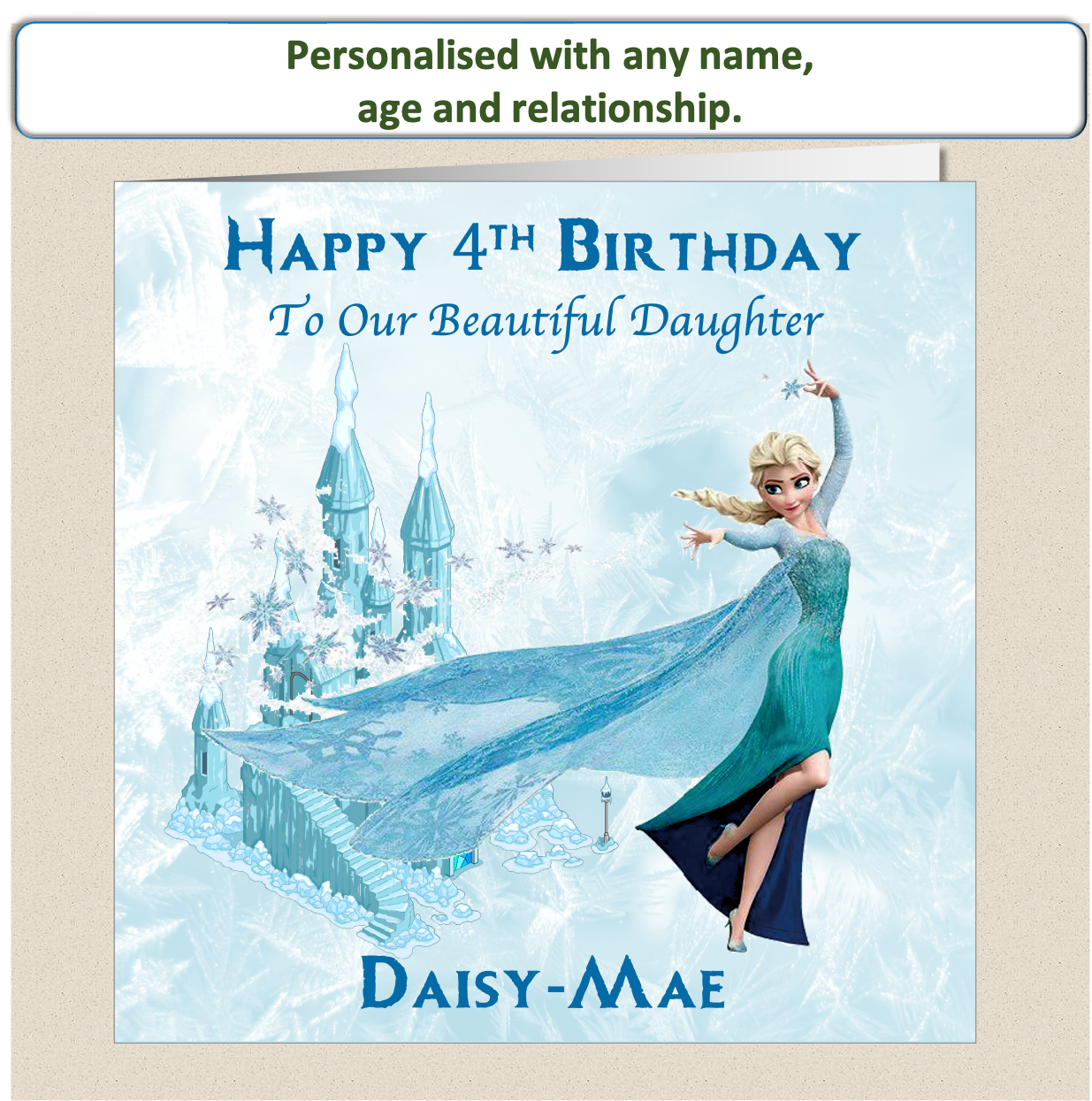 Personalised Frozen Elsa Birthday Card FRZ3