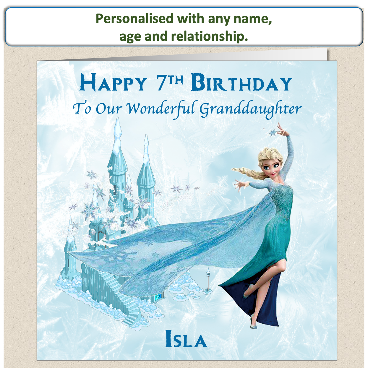 Personalised Frozen Elsa Birthday Card FRZ3