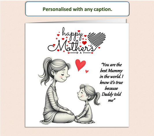 Personalised Mum & Daughter Mollie and Doodle Mother's Day card