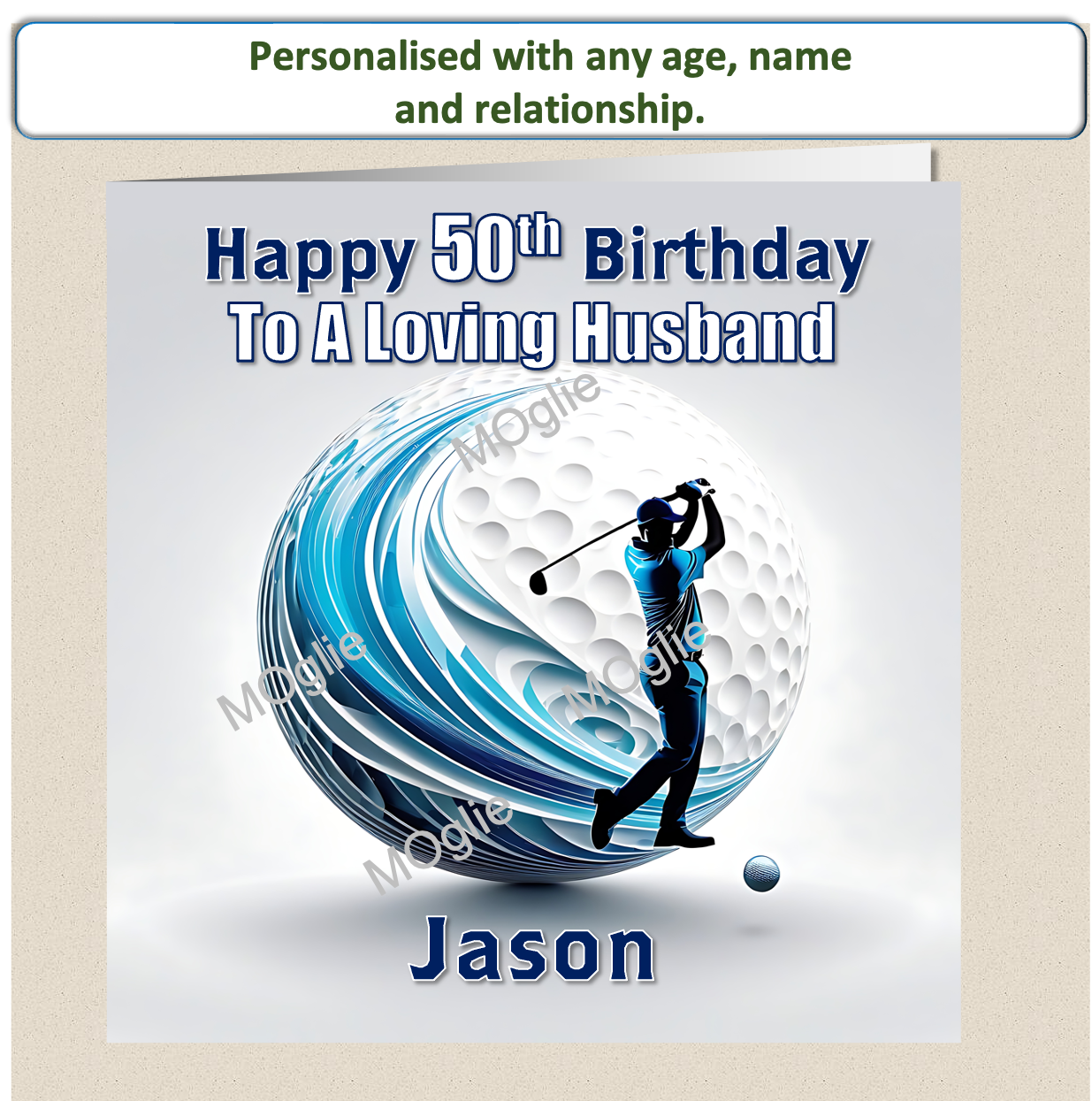 Personalised Male Golf Birthday Card 30th 40th 50th 60th - For Him GOLF - 3