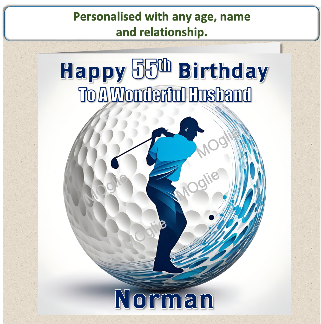 Personalised Male Golf Birthday Card 30th 40th 50th 60th - For Him GOLF4