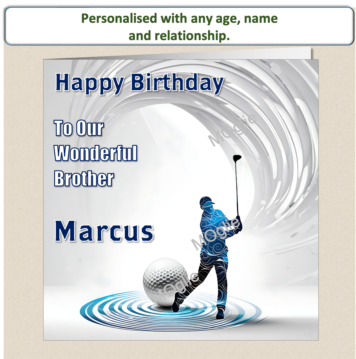 Personalised Male Golf Birthday Card 30th 40th 50th 60th - For Him GOLF6
