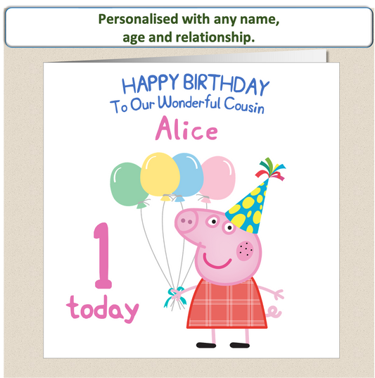 Personalised Peppa Pig Birthday Card