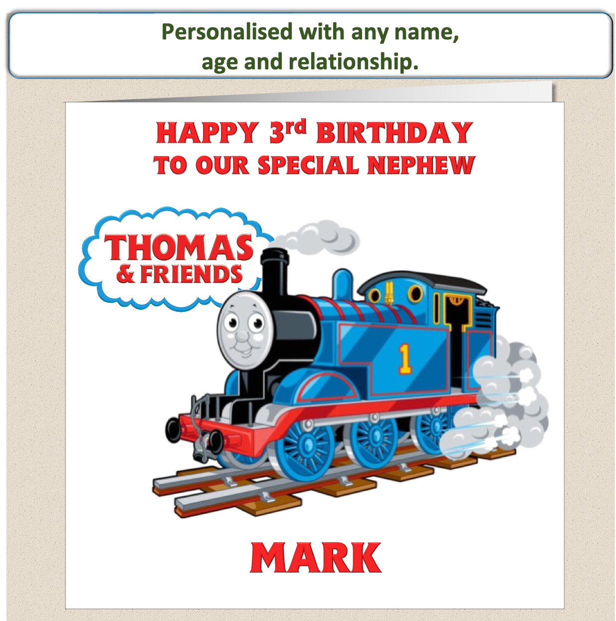 Personalised Thomas the Tank Engine Birthday Card - TTT1
