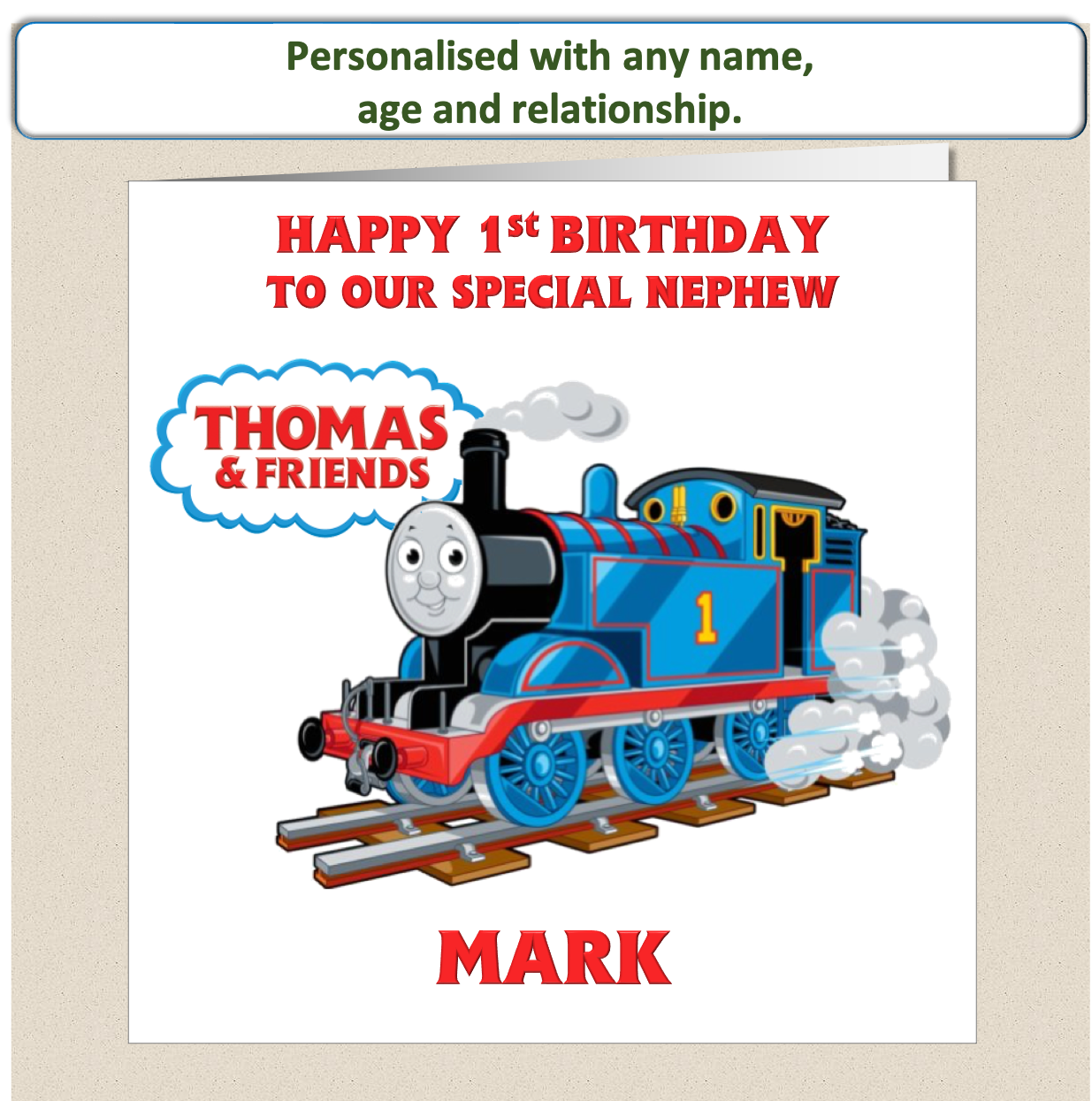 Personalised Thomas the Tank Engine Birthday Card - TTT1