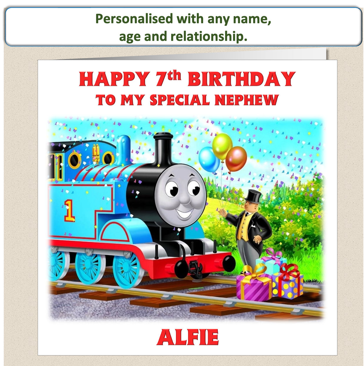 Personalised Thomas the Tank Engine Birthday Card - TTT2