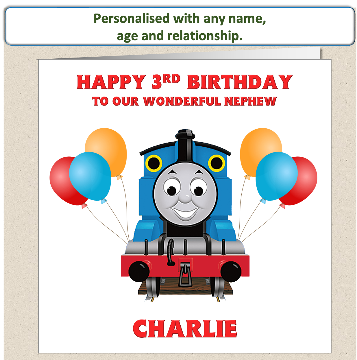 Personalised Thomas the Tank Engine Birthday Card - TTT3