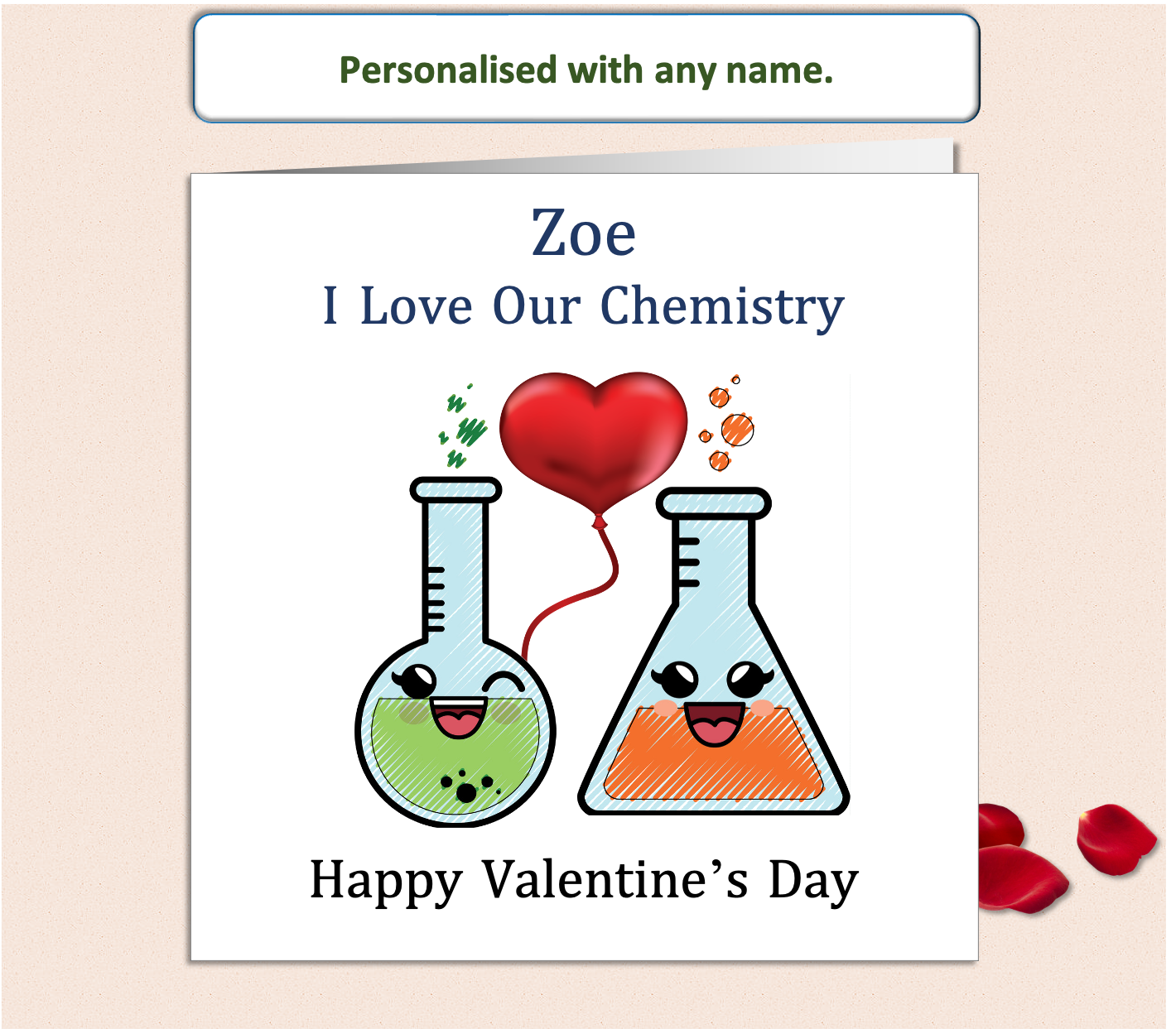 Personalised I Love Our Chemistry Valentine Card