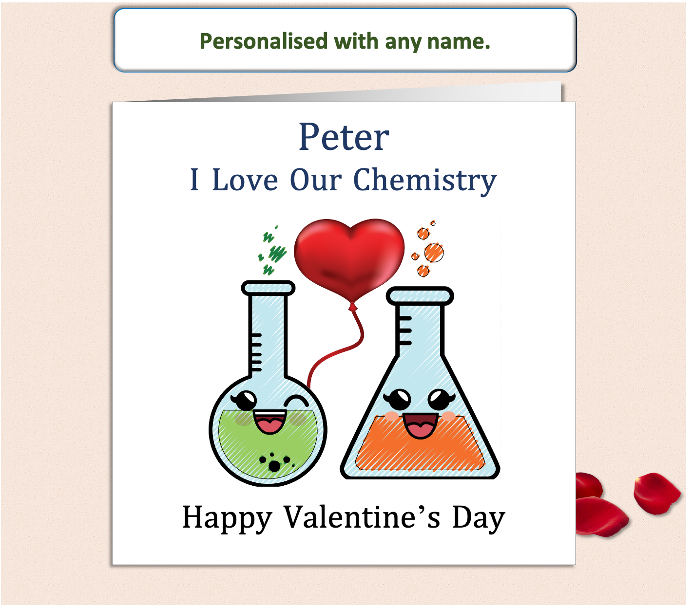 Personalised I Love Our Chemistry Valentine Card