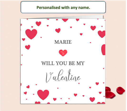 Personalised Will You Be My Valentine Card