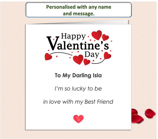 Personalised In Love With My Best Friend Valentine Card