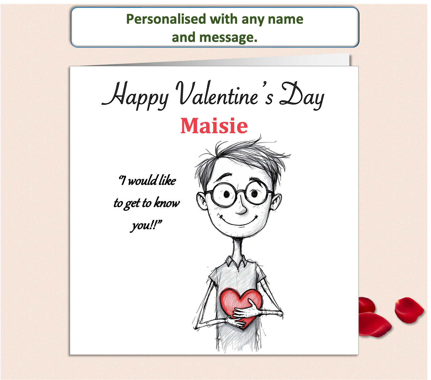 Personalised 'Mollie and Doodle' Valentine Card - I would like to get to know you