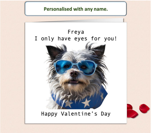 Personalised I Only Have Eyes For You Valentine Card