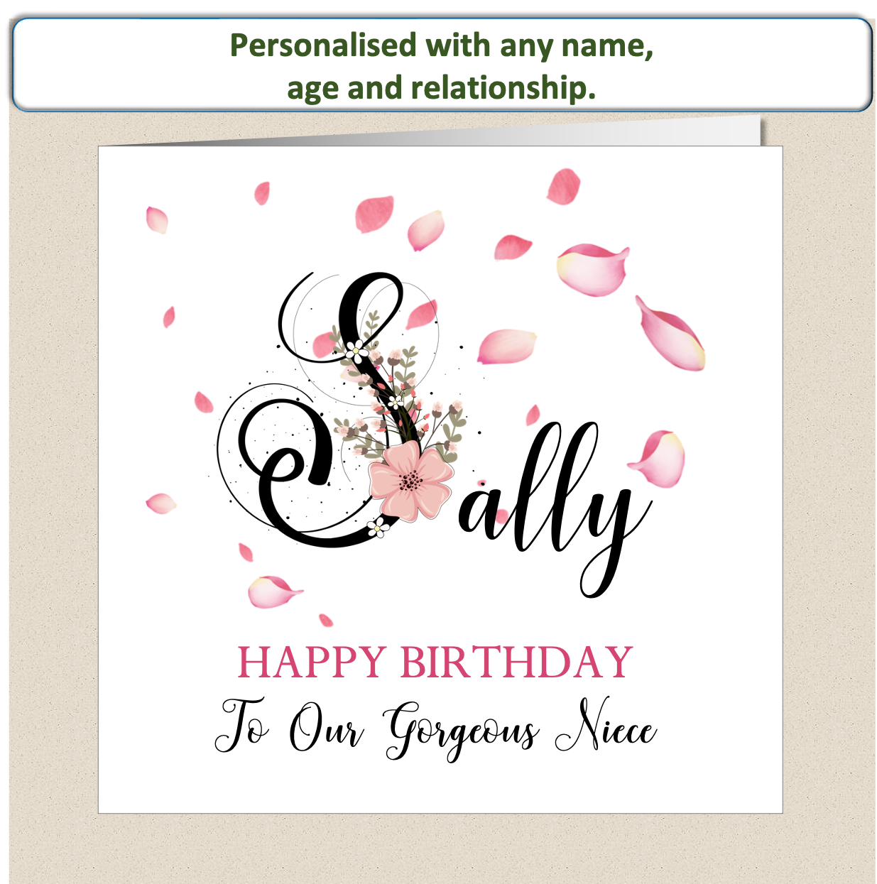 Personalised Female Birthday Card - Butterfly Letter - For Her