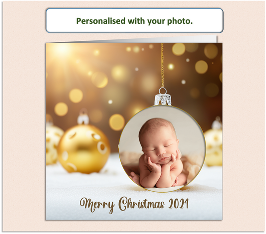 Personalised Christmas Xmas Family card with Baby photo - PHOTO3