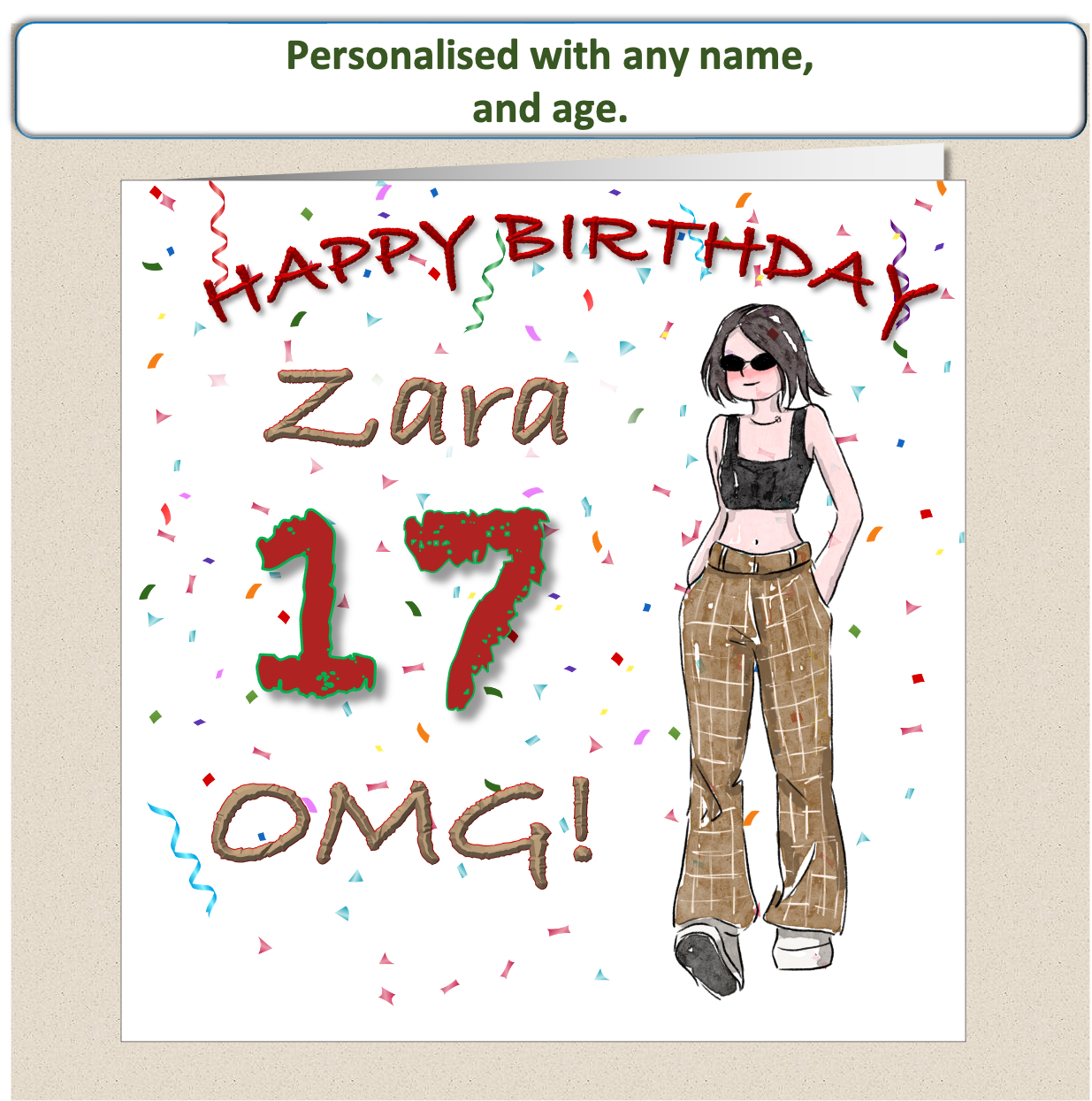 Personalised Teenage Girl Birthday Card - OMG