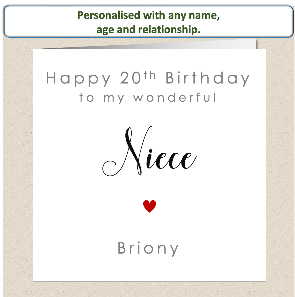 Personalised Female Birthday Card - Relationship - For Her