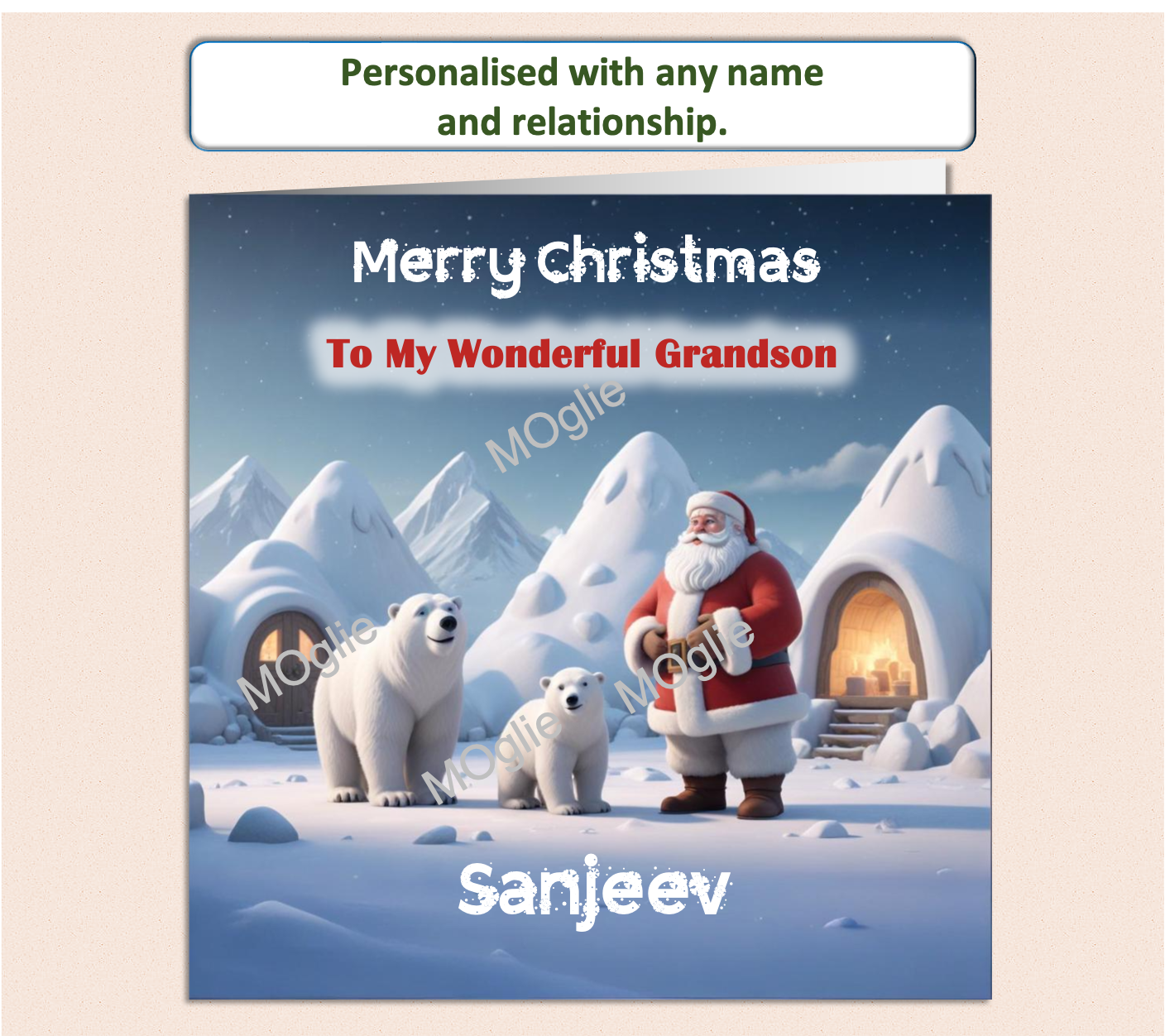 santa father christmas and polar bears at North Pole