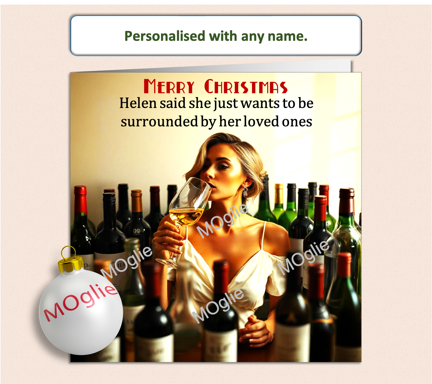 Personalised Christmas Card mum sister daughter wife partner Friend Xmas GEN13