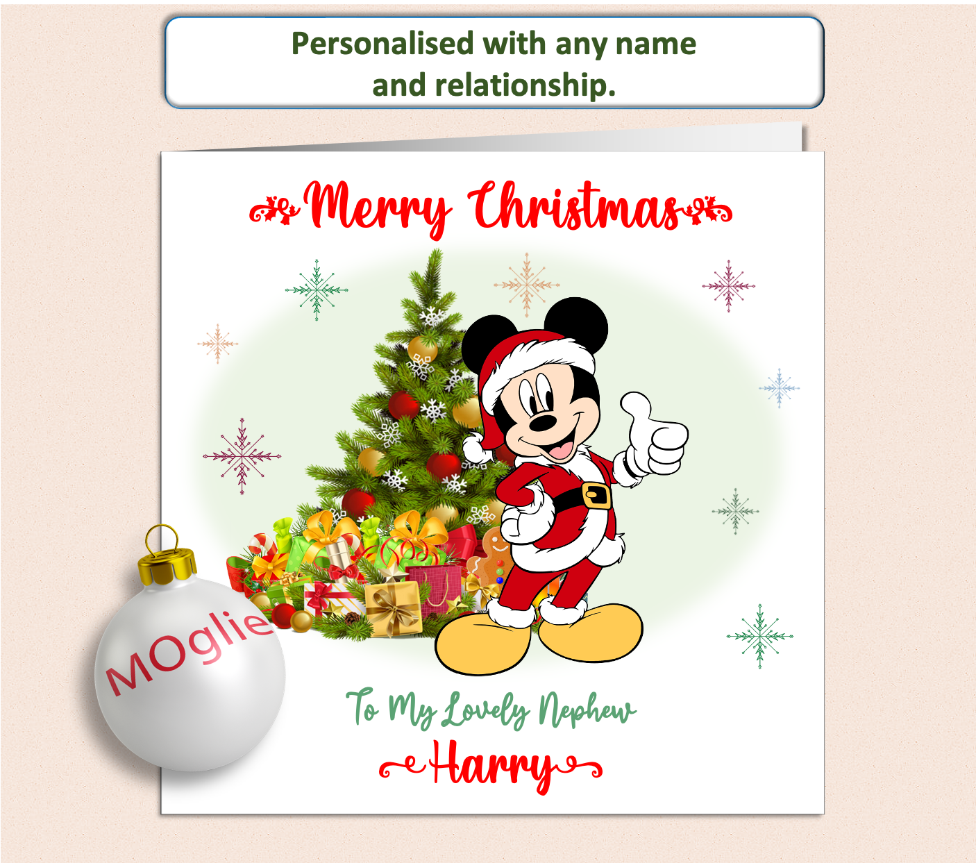 Personalised Mickey Mouse Christmas Card