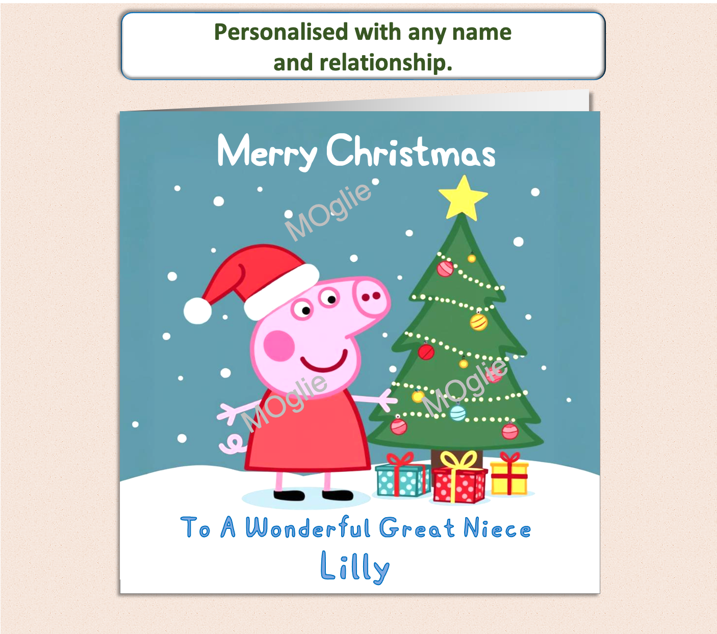 Personalised Pig Xmas Christmas Card