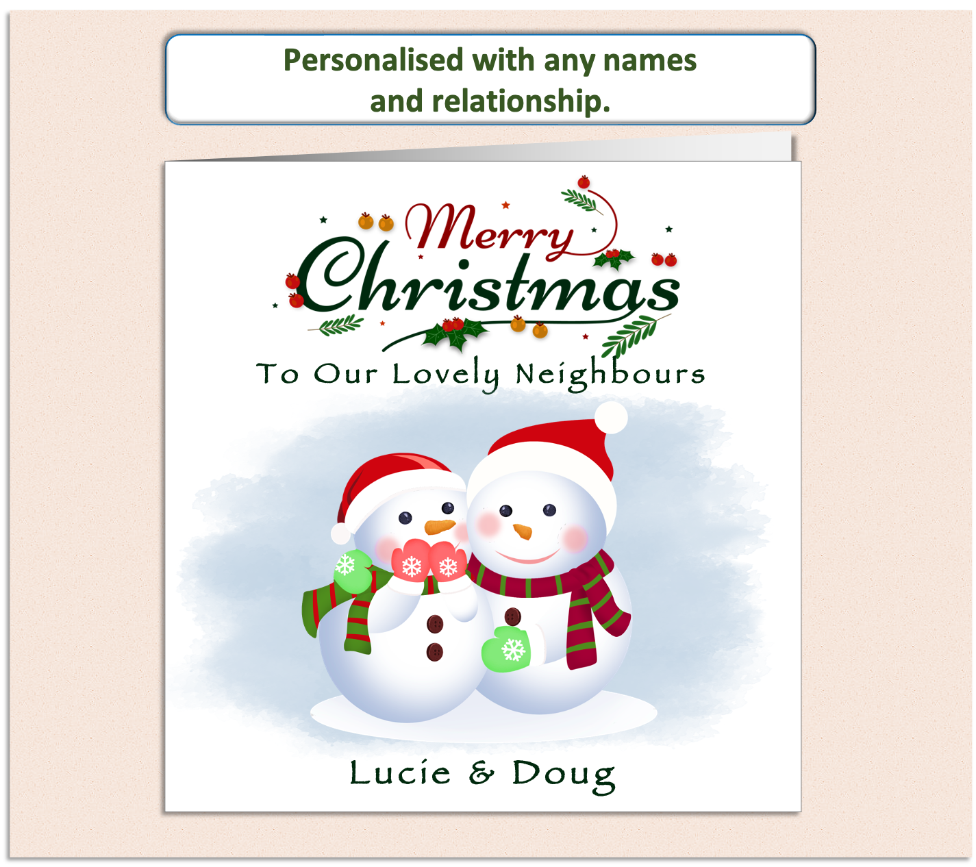 Personalised Christmas Card - Snowman Couple