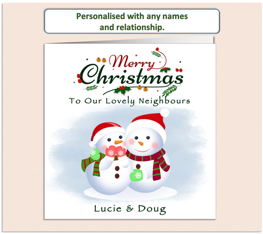 Personalised Christmas Card - Snowman Couple