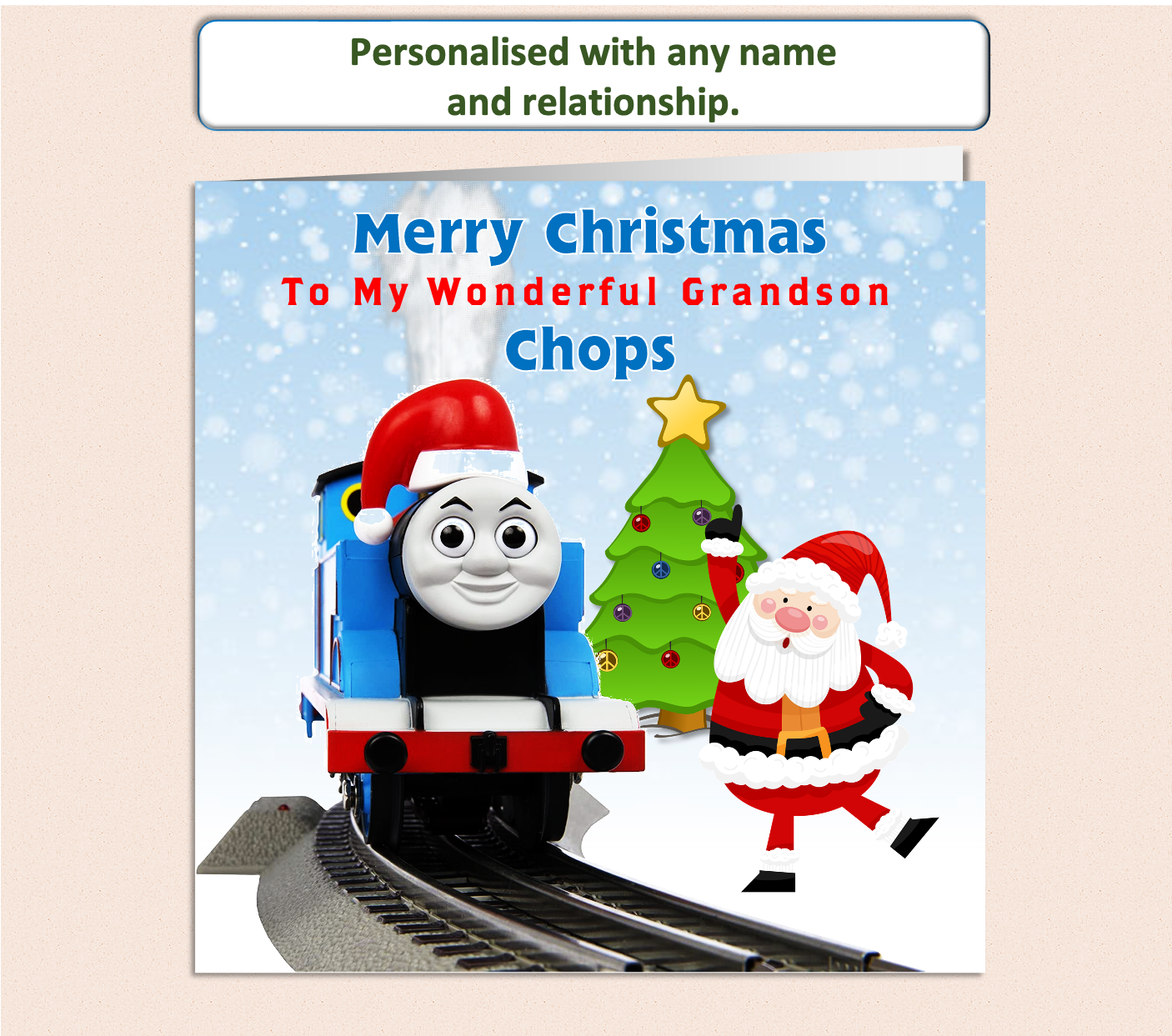 Personalised Thomas The Tank Engine Christmas Card