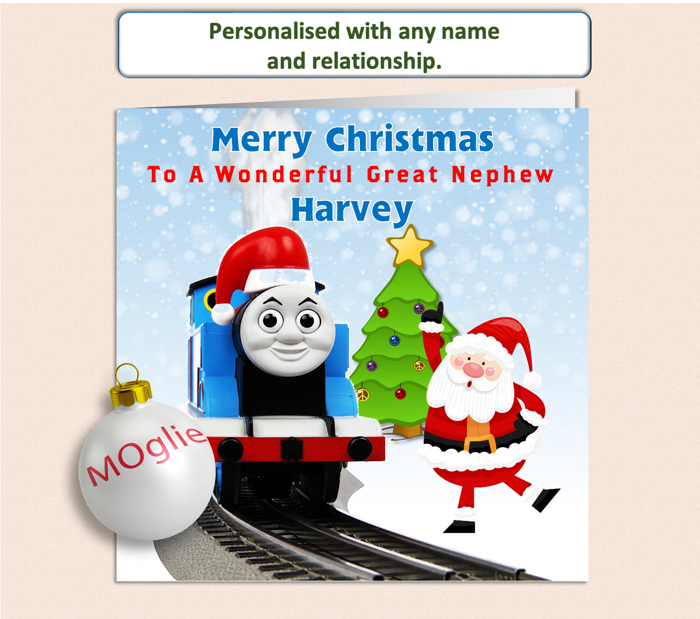 Personalised Thomas The Tank Engine Christmas Card