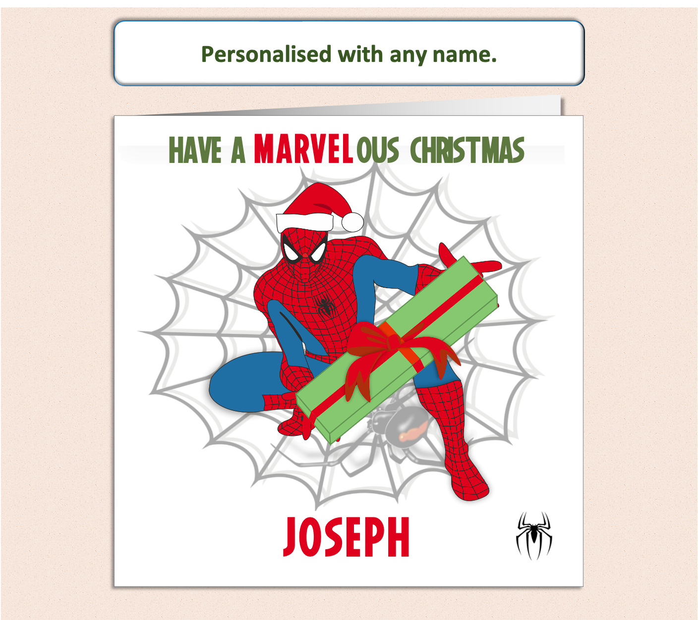 Personalised Marvel Spiderman Christmas Xmas Card