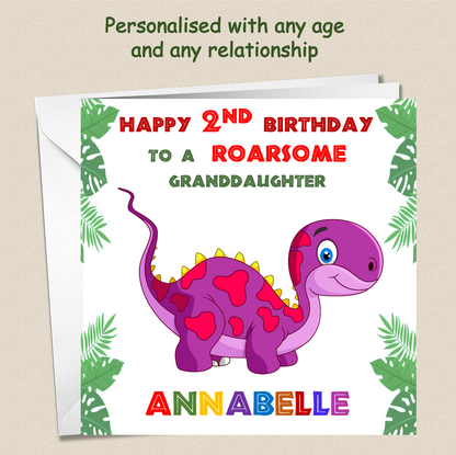 Roarsome Birthday Card Dinosaur Birthday Card Grandson -  Portugal